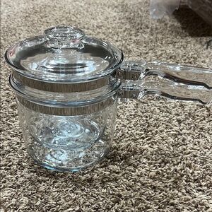 Vintage Pyrex flameware 6283 double boiler sauce pan